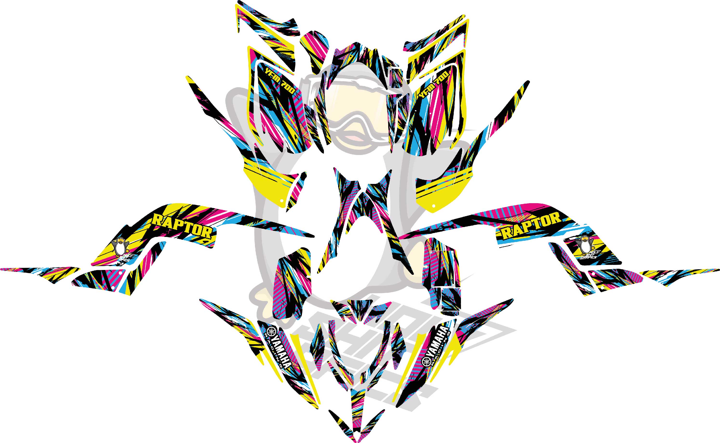 Kit Graphique VTT Autocollant Autocollant pour Yamaha Raptor